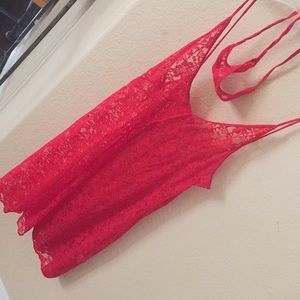 Sexy red nightgown string panties